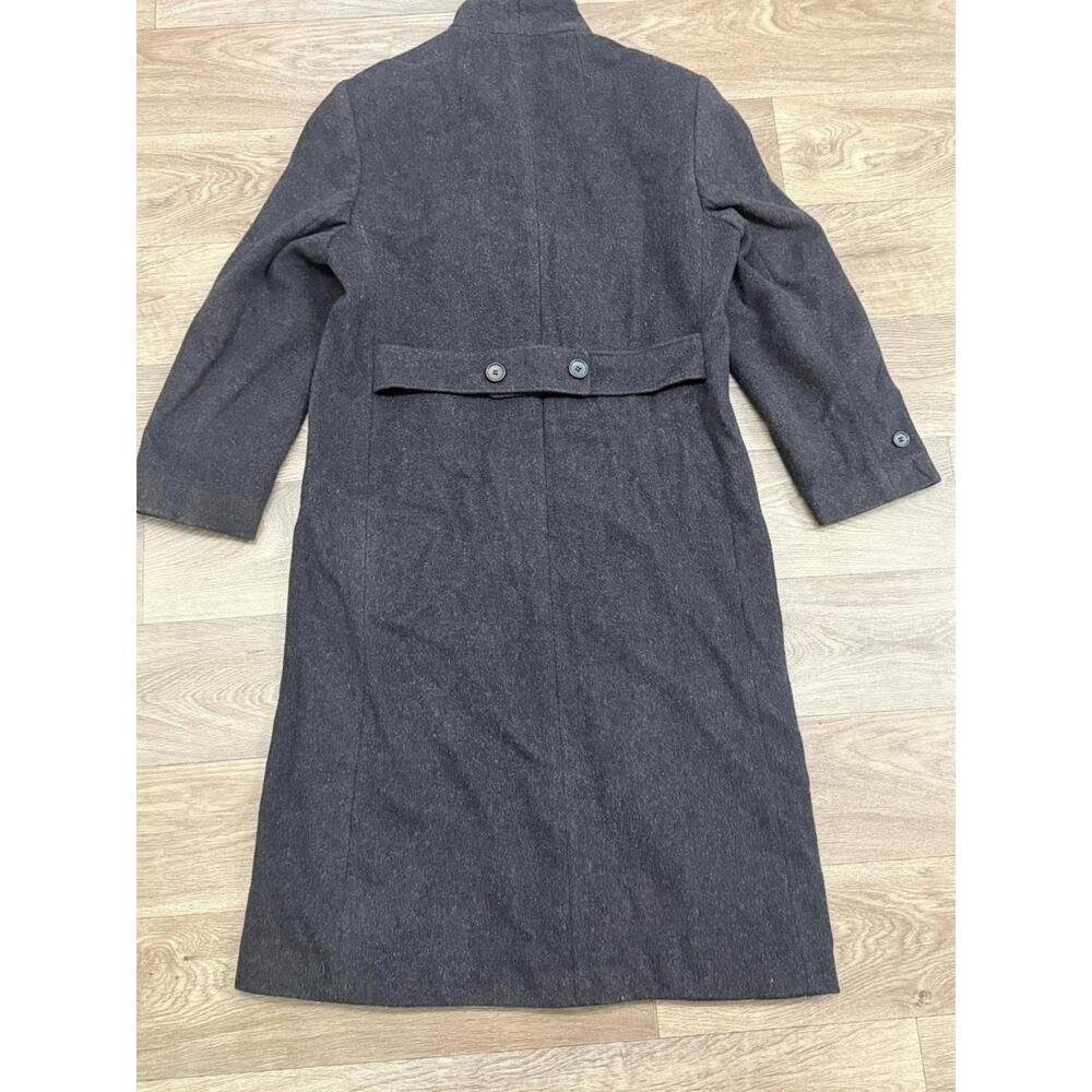 Vintage Pure New Wool Trench Coat Full Length Charcoal Sz 18 Made N Yugoslavia - Picture 12 of 13